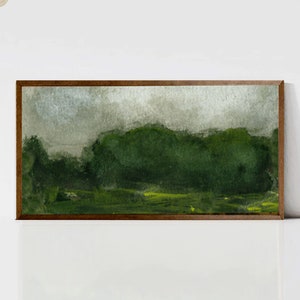 Long Landscape Painting, Vintage Countryside Painting, Antique style Panoramic Painting, Horizontal Wall Art Print, PRINTABLE VINTAGE ART