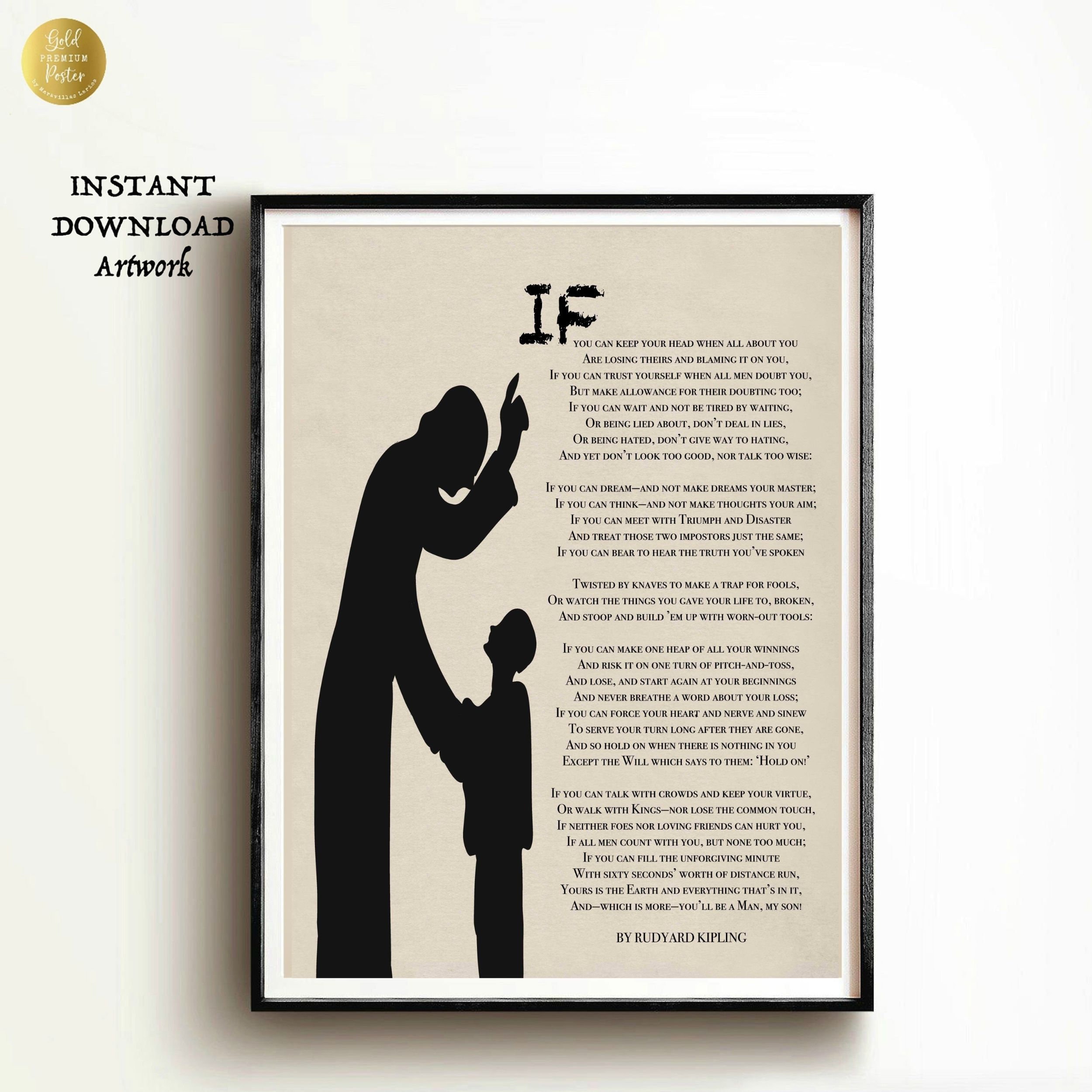 If Poem 1895 Rudyard Kipling Printable If Poem Famous Poem - Etsy