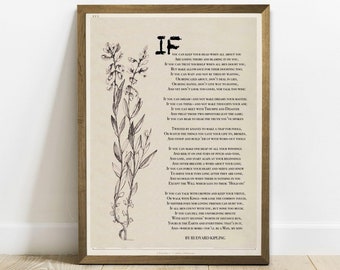If Kipling Poem for girl graduation gift inspirational poem if Rudyard kipling inspirational poem PRINTABLE Instant Digital Download if poem