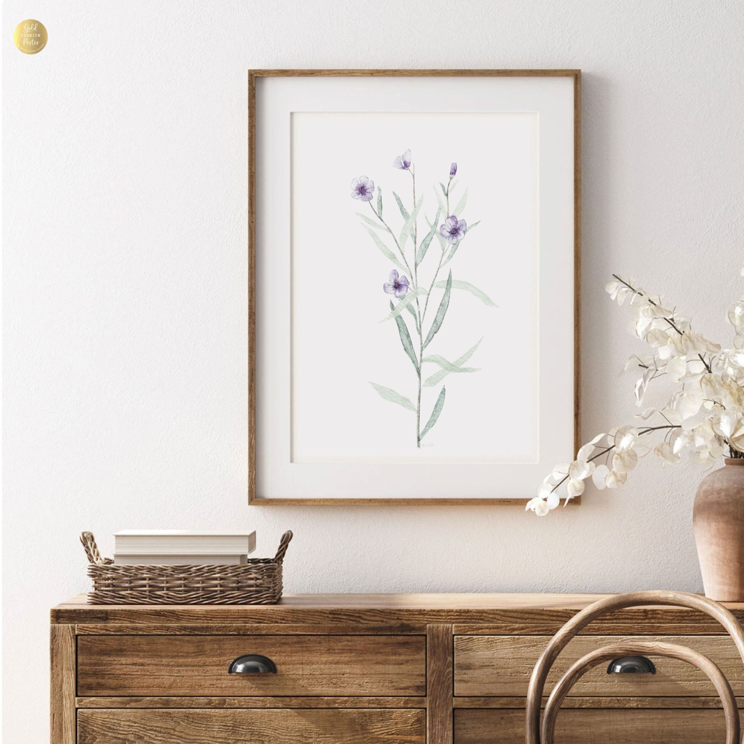 WILDFLOWER Purple Watercolor PRINTABLE Floral Print Wall Art - Etsy