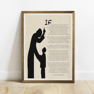 If poem print by Rudyard Kipling If PRINTABLE poster father gift son quote If Kipling home office inspirational literature wall art Download