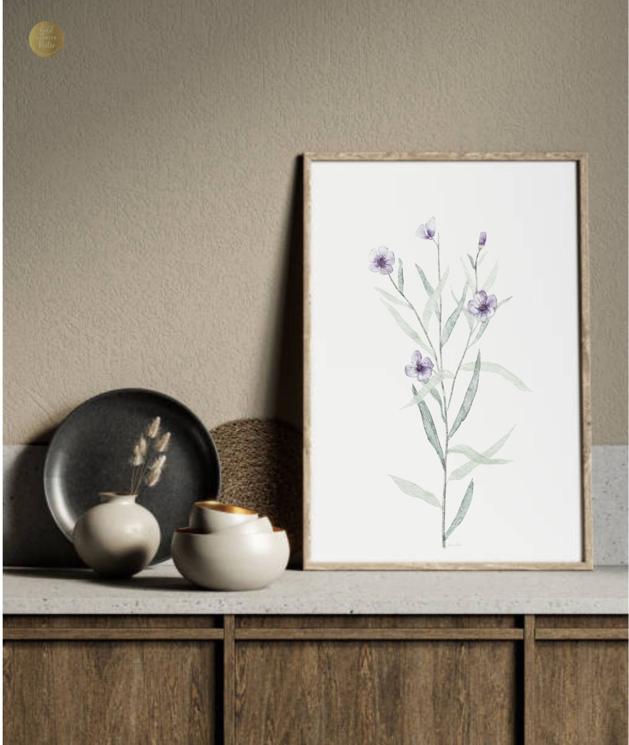WILDFLOWER Purple Watercolor PRINTABLE Floral Print Wall Art - Etsy