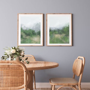 Neutral Country 2 Stück Vintage Wandkunst, Felder Landschaft 2er Set Split Prints, Landschaftsmalerei, rustikale Bauernhausdekors DRUCKBAR