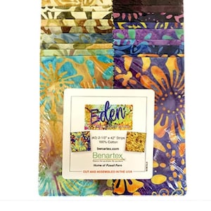 Jelly Roll Fabric Strips, Eden (40) 2.5&quot;×42&quot;, Benartex Fabrics, cotton, strip-pie, jelly roll rug, quilt