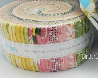 Citrus Jelly Roll Fabric, Grove, Riley Blake Designs, Quilt Cotton (40) 2.5" x43", floral, beautful,citrus  pinks, yellow, green, black