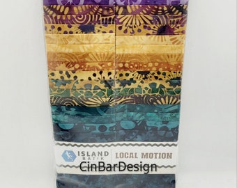 NEW Batik Fabric, Island Batik Local Motion, 40 pc 2.5"×43/44" quilting, crafts, all cotton, beautiful batik