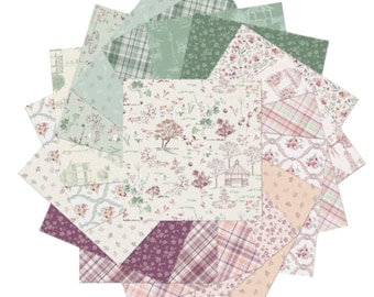 Jelly Roll Fabric, Sweet Meadow, Benartex, 40 pcs 2.5"x42" Strips,  cotton, plaids, green, pink, plum, beautiful pale, NEW 2026