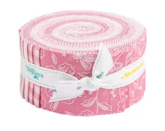 Pink Jelly Roll Fabric, Sweet Pink, Riley Blake Designs, Quilt Cotton (40) 2.5" x43", floral, beautful soft pinks, NEW