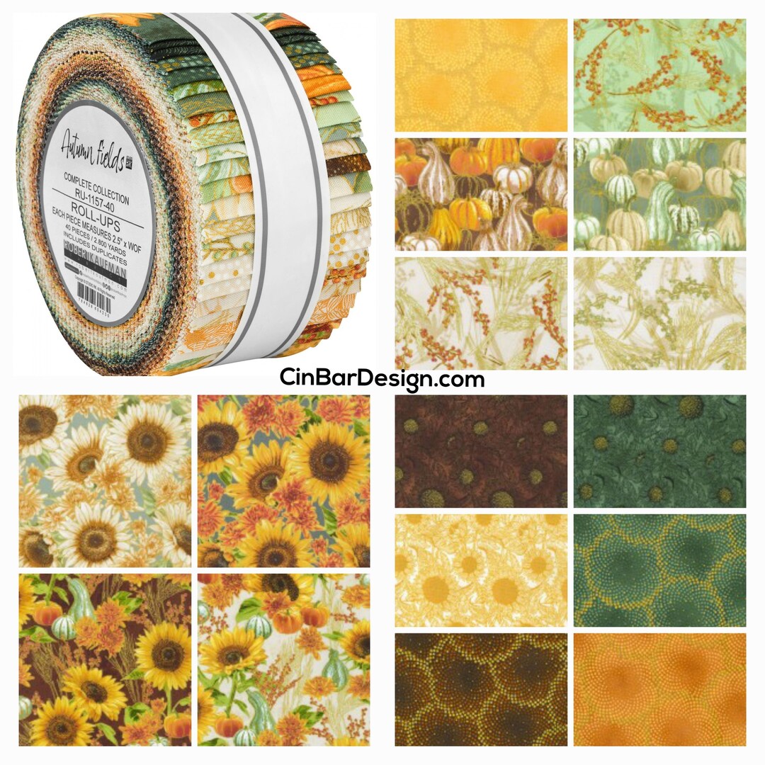 Fall Jelly Roll Fabric, Autumn Fields, Robert Kaufman, 40 Pc 2.5 X 44 ...