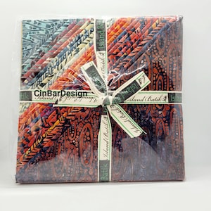 Layercake Fabric 10x10, Fire and Ice, Island Batik, 42 pc 10"×10" square, Quilting, crafts, all cotton, beautiful batik