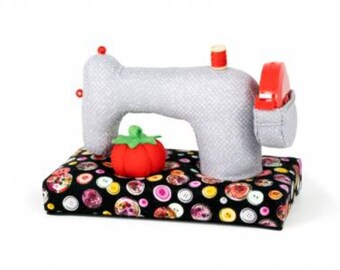 Pin Cushion Sewing Machine & included Tape Measure, Dritz, gray sewing machine, sew and quilt gift idea