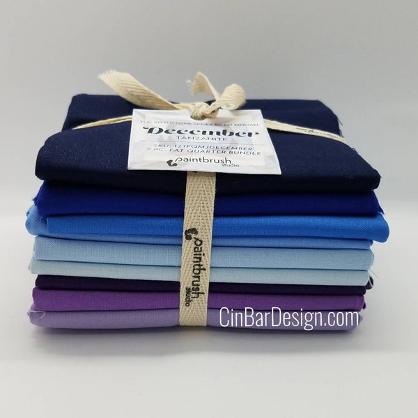 Fat Quarter Bundle (9), December Tanzanite by Paintbrush Studio 18" x 21" Fat Quarters