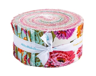 Jelly Roll, Zinnas, Riley Blake Design 40 pc- 2.5" x 44" Roll Up, cotton, NEW