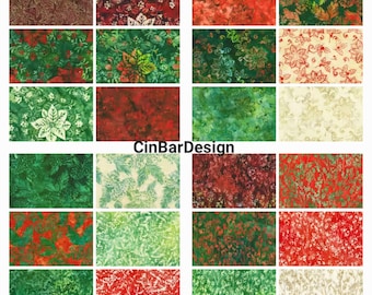 Christmas Jelly Roll Fabric, Christmas Cheer, Robert Kaufman Artisian Batik (40) 2.5" x 42" Quilt, cotton, rollup, winter, holiday,  NEW