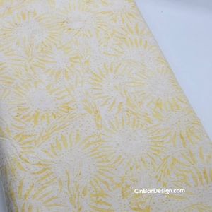 Pale Yellow Batik fabric, Island Batik - Large Wheat Sunflower, By the Yard & Half Yard, Cotton Fabric, Quilt, pale yellow, hints of brown