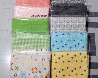 SALE Cotton, 10 Yard Bundle, Oh Happy Day Collection, Riley Blake Design,(10) 1 yd each 36"×43/44", Quilt, Last of Stock!