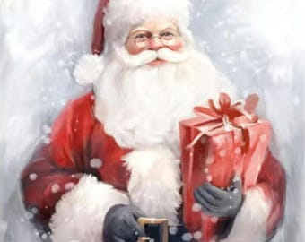 Christmas Santa Panel, Cotton Fabric, Picture a Christmas II, approx 35" x 43/44", Riley Blake, Quilt