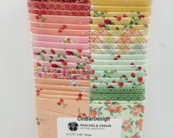 Jelly Roll Fabric, Peaches and Cream, 2.5×42 inch, Benartex, strip-pies, quilt cotton, beautiful, New