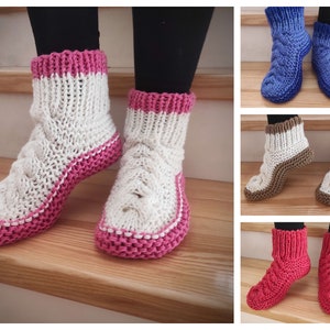 Natural Wool Slippers, Cozy Slippers, Knit Slipper Socks,womens slippers, mens slippers, House Shoes, Unique Gift, Christmas Gift