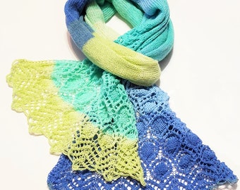 Hand knitted scarf, Winter knitted scarf. Handmade scarf. Women scarf, Colorful, Multicolour