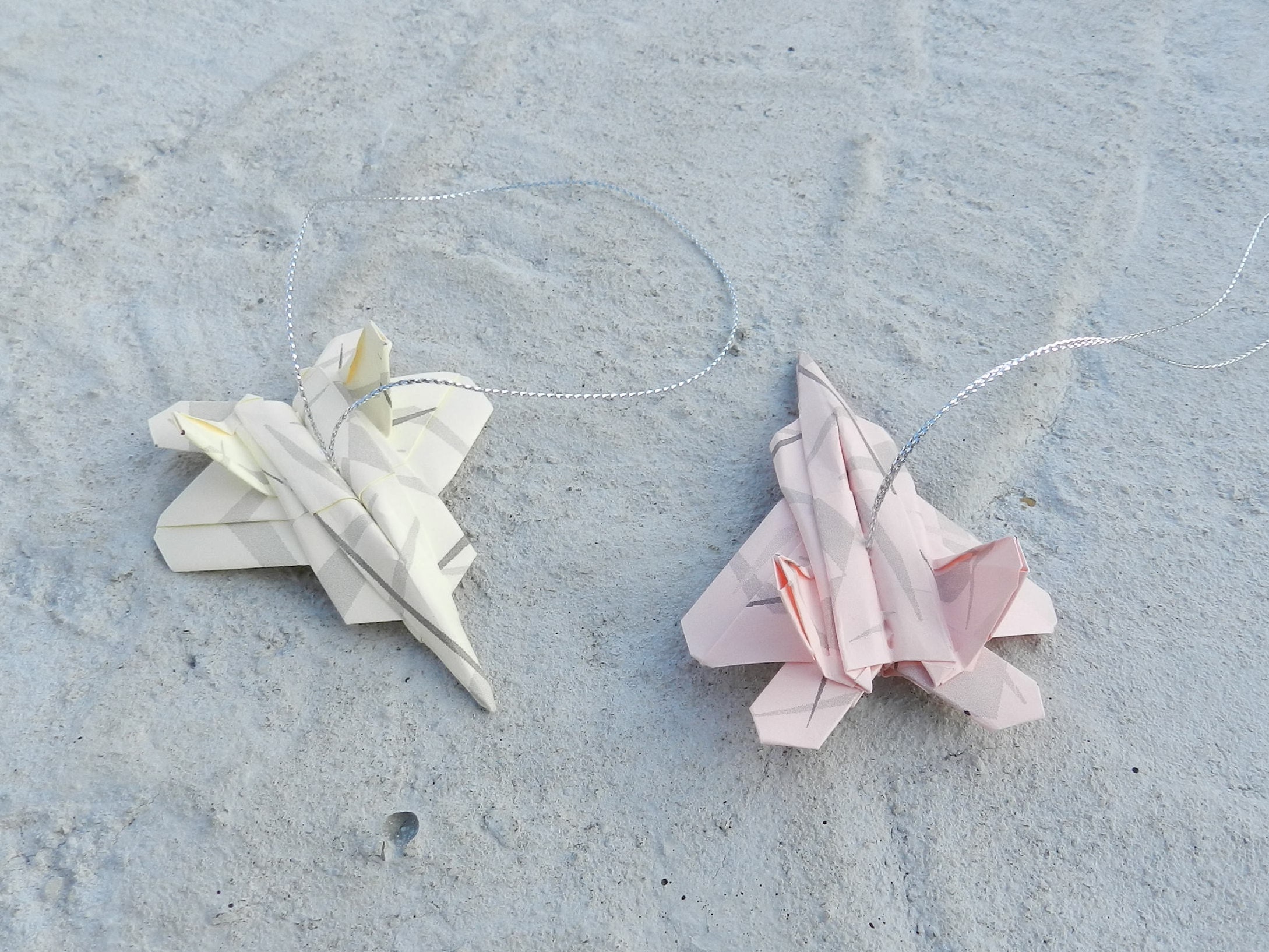 Ensemble de 2 ornements origami tableau de bord de voiture miroir