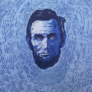 Portrait of Abraham Lincoln | Acrylics Painting of the American President | Handmade Picture | Artwork USA Original Unique, with Acrylics