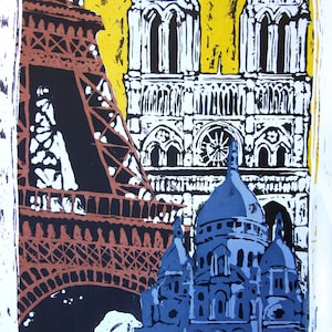 Painting Paris | Acrylics Picture Eiffel Tower | Notre Dame Sacre Ceur | Handmade Original | Unique City of Love | European Capital France
