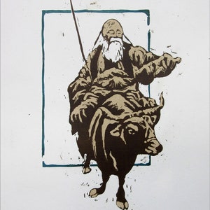 Painting Laozi | Acrylic picture of the author of the Daodejing | Handmade artwork | Taoism Daoism Chinese Philosophy Spirituality | Artwork