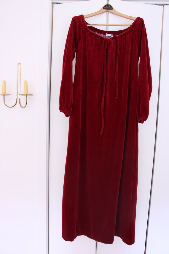 70’s Halston Burgundy Velour Gown