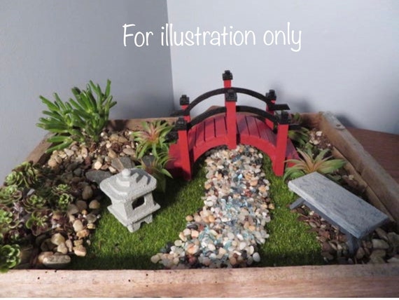 Garden Miniature Japanese Garden Decor/ Bridge Bench - Etsy Denmark