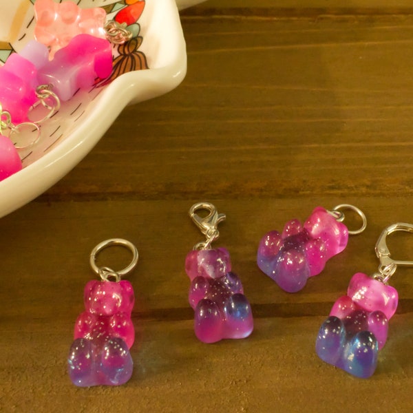 Gummy Bear | Stitch Marker | Progress Keeper | Pink | Blue