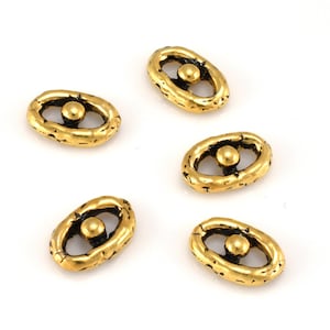 artisan gold connector links for jewelry making links, bracelet links 10x9mm / 5 pieces