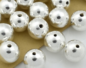 150 Perline Distanziali In Argento, 8 Mm, Rotonde, Lisce, Per La