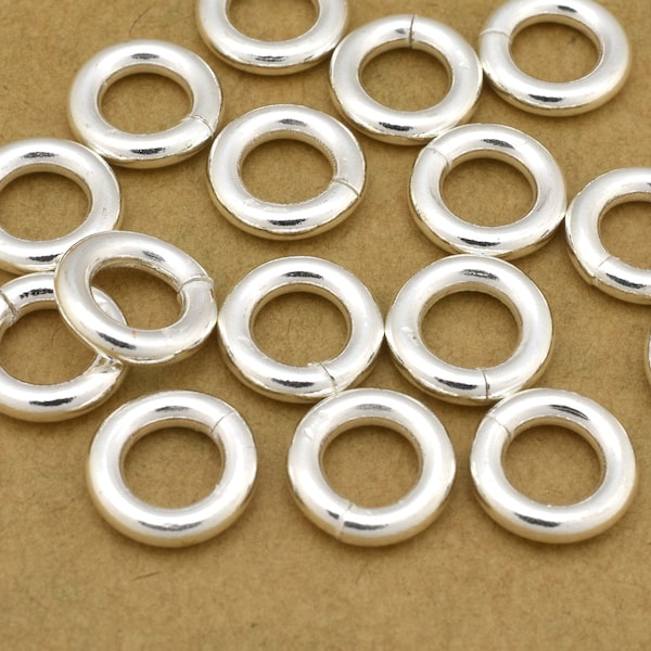 9mm - 16pc Silver Jump Rings, Saw cut silver plated jumprings for Chain mail, chainmaille jewelry making, O rings connectors 12 Gauge (AWG)