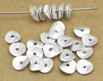 Silver Tone  Wavy Disc Spacer 10mm Beads- S19B4-03 10 BEADS