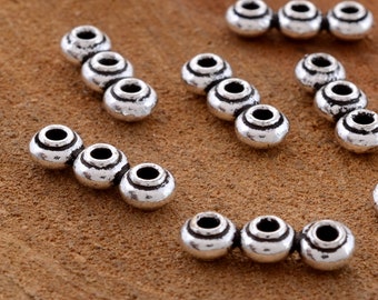 Barre d'espacement en argent - 3 trous, perles de séparation pour la fabrication de bijoux Séparateurs de brins en métal argenté antique en forme de soucoupe