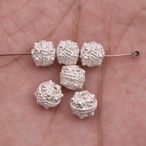 8mm - 6pcs Bali Silver Beads - Silver Plated Round Ball Spacer Beads - Silver Spacer Beads