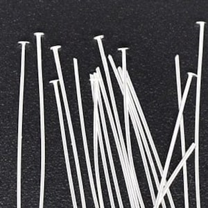 67pc silver plated flat top head pin, 24 Gauge, 52mm Long, 2 inches head pins