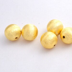 12mm - 4pc Round Spacer Beads, Brushed Gold Jewelry Spacers, beads for jewelry making, Spacers for necklace, Spacers for bracelet