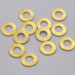 12 Gold Washer links Circle Brushed Gold plated Round Connector circle of names for Bracelets stamping blanks for hand stamping 12mm