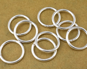 25 Oval Linking Rings Large Brass Connnector Rings Silver Tone 16mm x 9mm