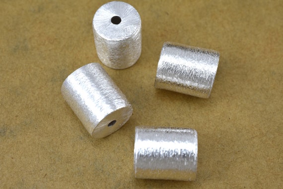 12mm 4pcs Silver Cylinder Beads, Brushed Silver Beads, Drum Beads, Barrel  Beads for Jewelry Making, Jewelry Supplies 