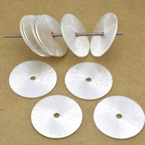 30mm - 2pc Silver plated disc spacers, Large Brushed finish jewelry making spacers, round silver Flat disc findings