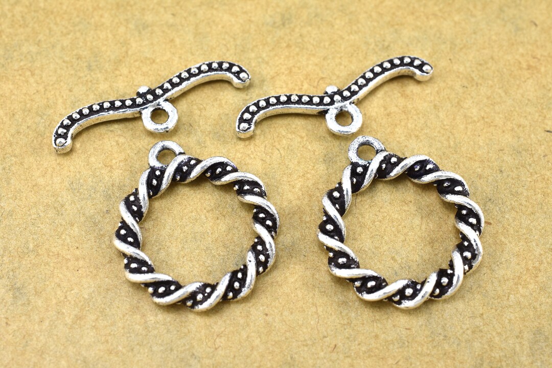 Bali Silver Toggle Clasps for Bracelets Antique Finish Clasps Etsy