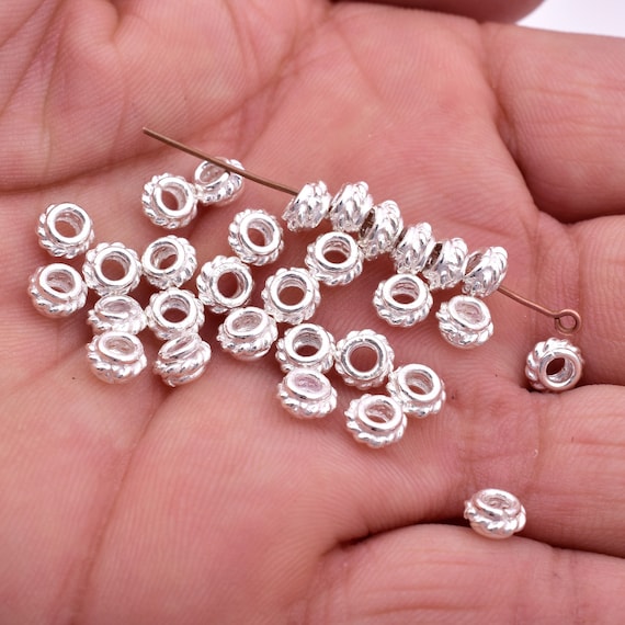 30 PCS 6MM BALI SPACER BEAD STERLING SILVER PLATED  45 LCO-199 