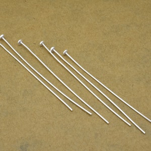 52pc silver plated flat top head pin, 21 Gauge, 52mm Long, 2 inches head pins