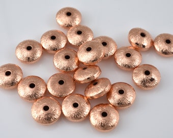 8mm - 20pcs Copper spacer beads, saucer beads, button beads copper plated beads