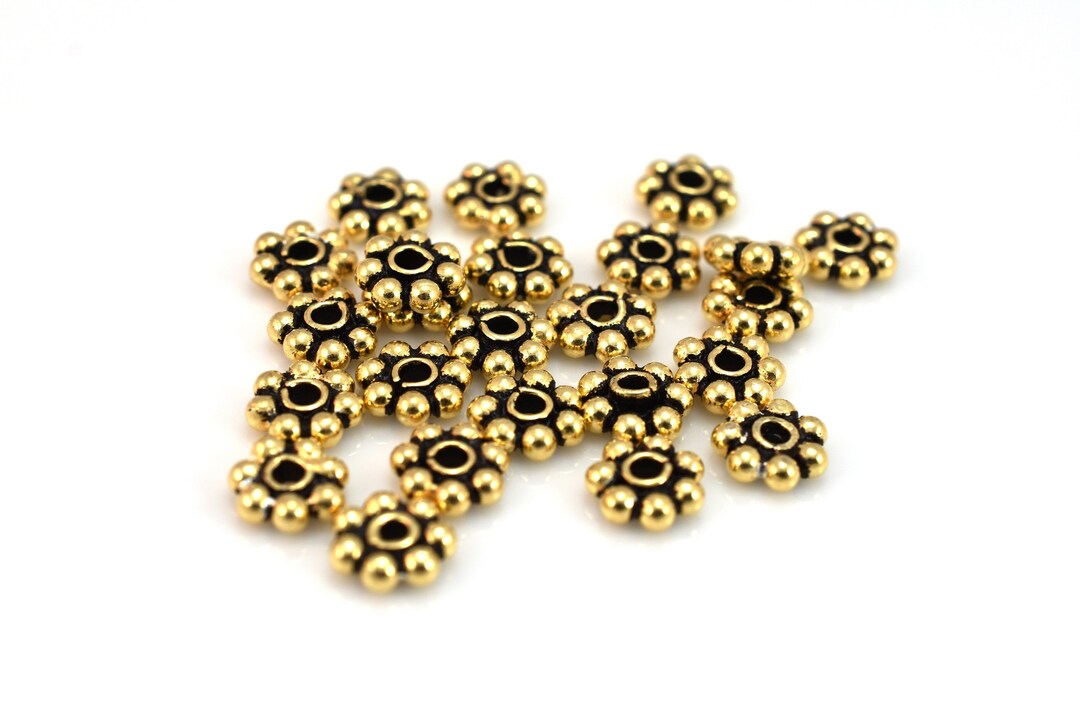 7mm 24pc Granulated Gold Daisy Spacers Flat Bali Style - Etsy