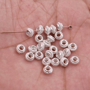 Silver Bali Beads 6mm - 25pcs Silver Plated Spacer Beads For Jewelry making, Silver Findings