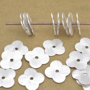 12mm - 20pc Flat brushed silver plated spacers for jewelry making supplies